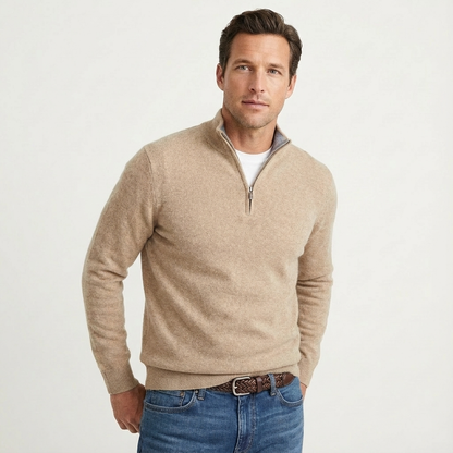 Rückansicht des schlichten Herren-Strickpullovers