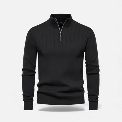 Lange Strickjacke Mit Reißverschluss Und Rippbündchen