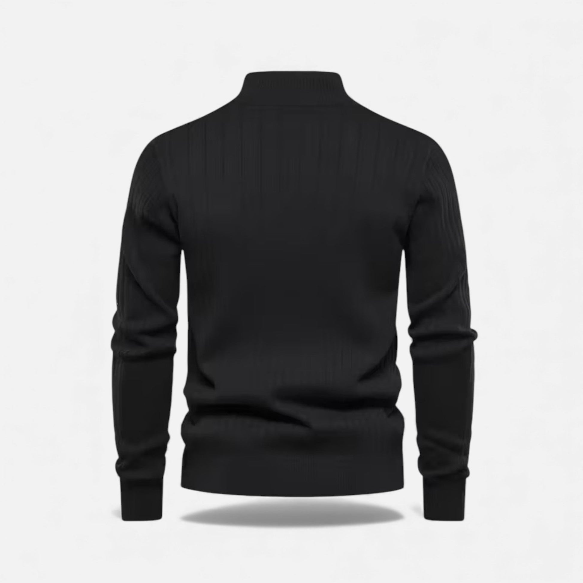 Detailansicht der Rippbündchen an der langen Strickjacke