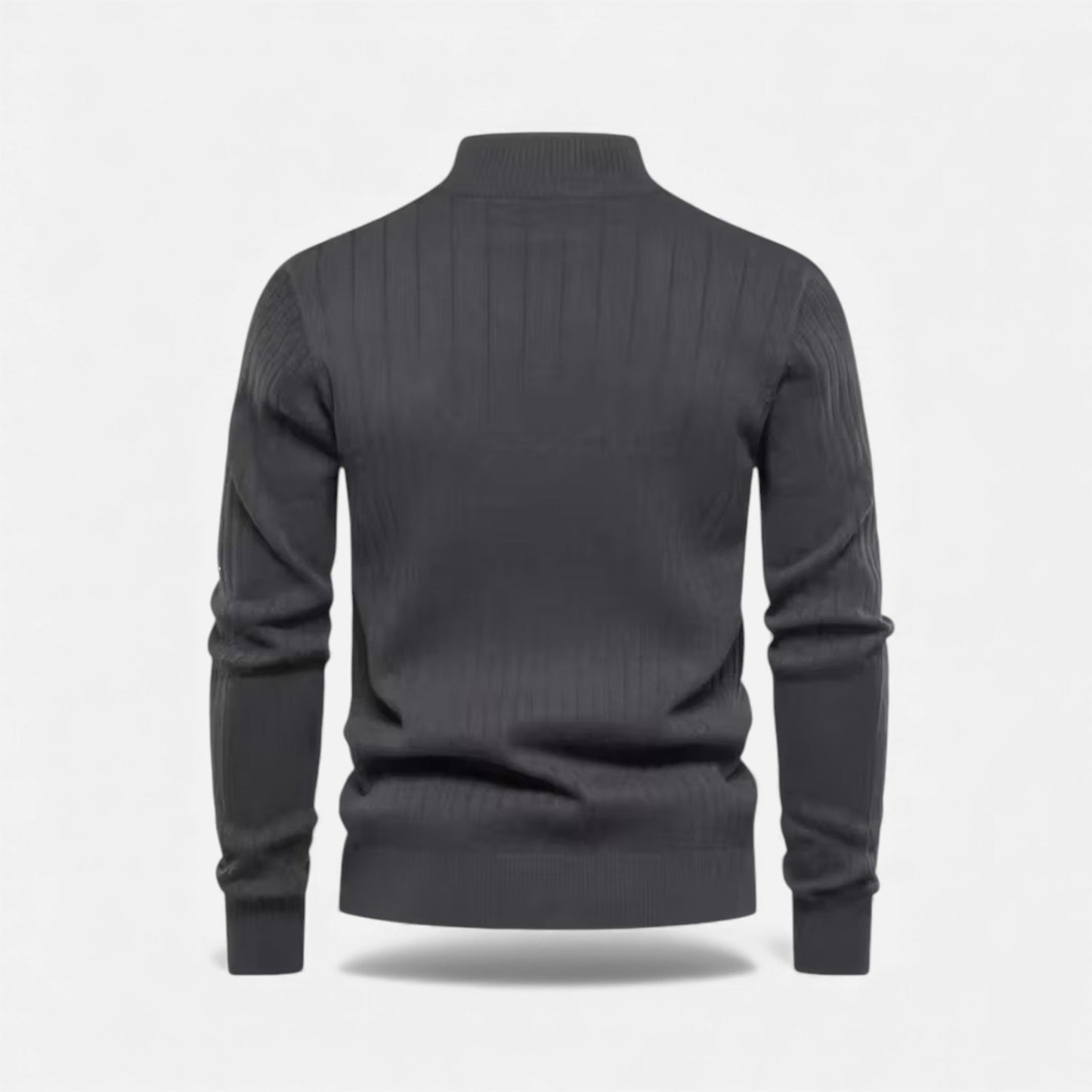 Seitliche Ansicht der langen Strickjacke für Damen