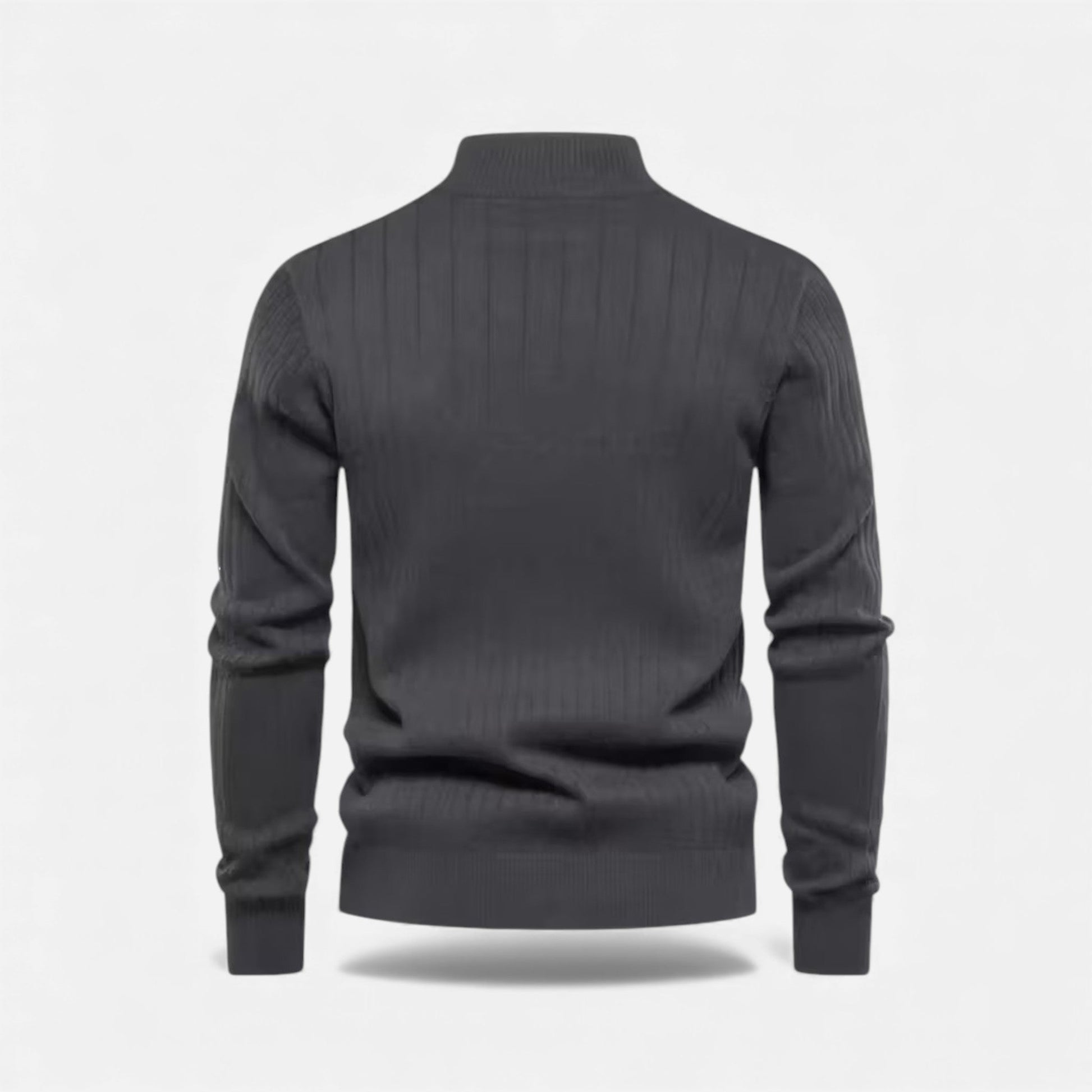 Seitliche Ansicht der langen Strickjacke für Damen