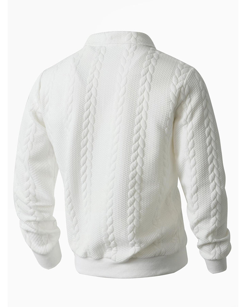 Detailaufnahme des Halbzip-Verschlusses am Herren-Sweatshirt