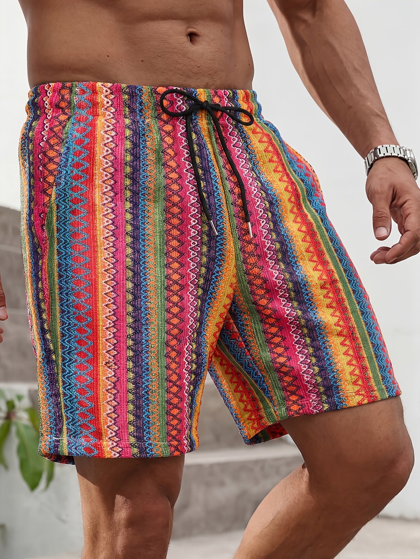 Herren Shorts mit lockerem Schnitt am Model getragen