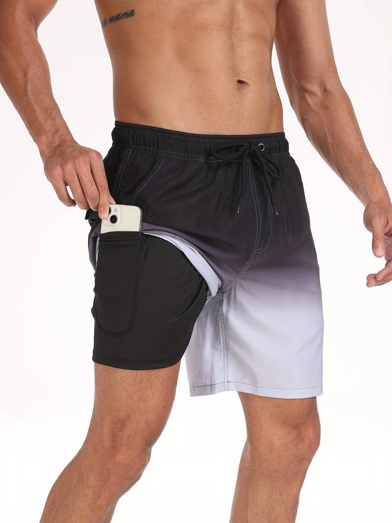 Herren Badeshorts Mit Flamingo-Print