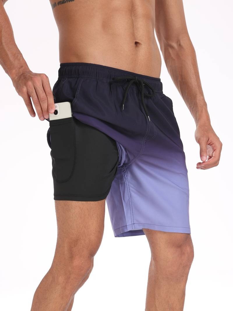 Herren Badeshorts Mit Flamingo-Print