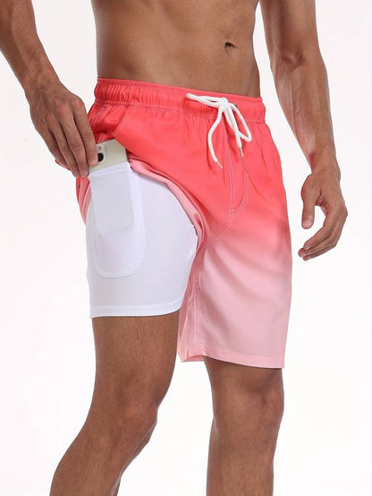 Herren Badeshorts Mit Flamingo-Print