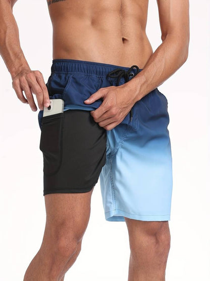 Herren Badeshorts Mit Flamingo-Print