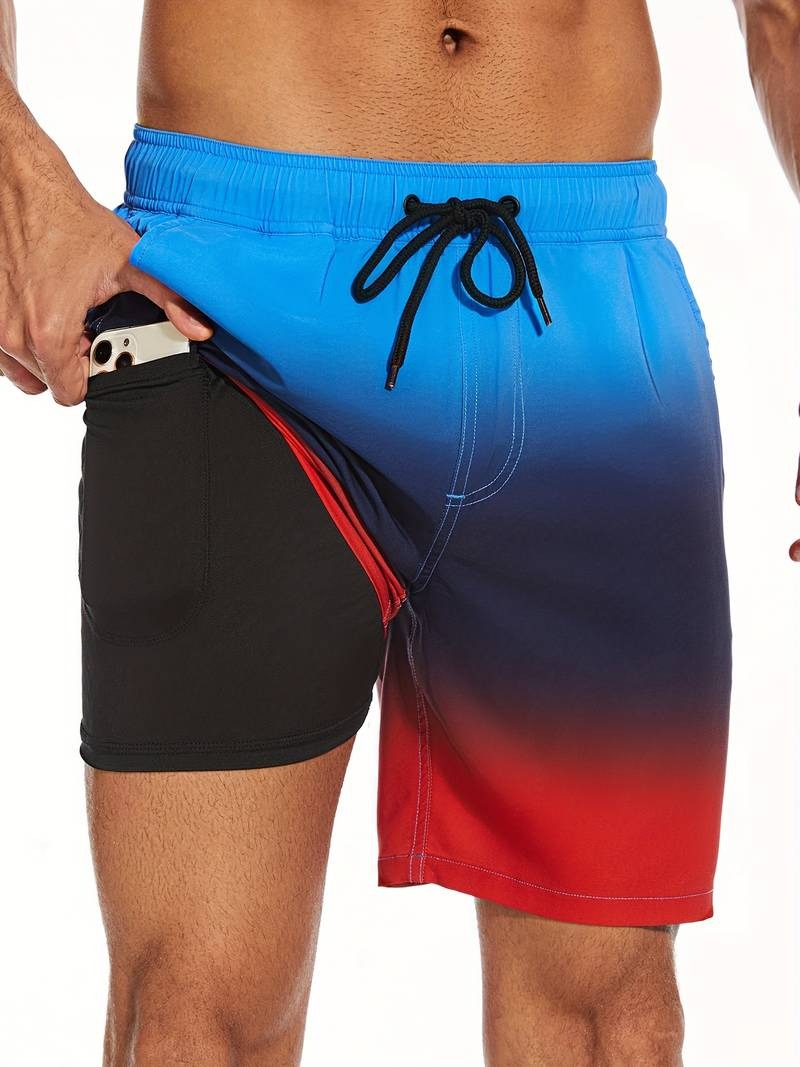 Herren Badeshorts Mit Flamingo-Print