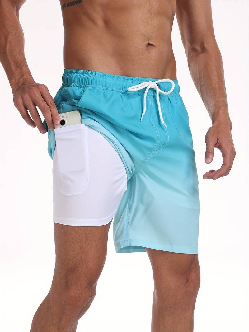 Herren Badeshorts Mit Flamingo-Print