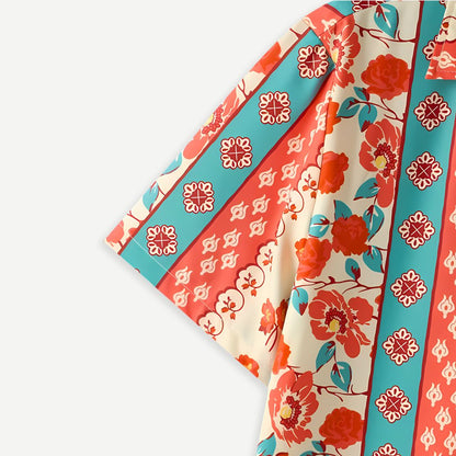 Herren Kurzarmhemd mit Blumenprint als lässiger Retro-Urlaubslook