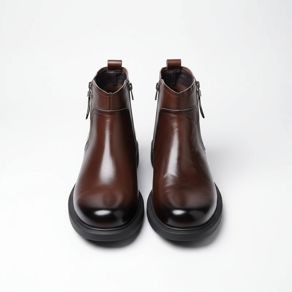 Braune Herren-Lederstiefel als vielseitige Freizeitschuhe