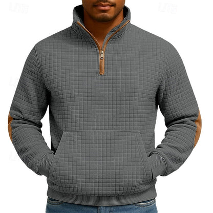 Detailansicht des kurzen Reißverschlusses am Troyer-Sweatshirt