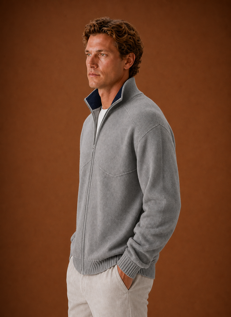 Herren-Cardigan mit Reißverschluss für lässige Alltagslooks