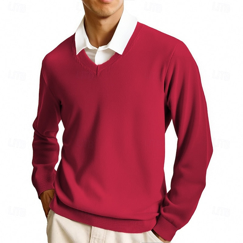 Herren Pullover Mit V Ausschnitt Aus Feinstrick