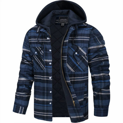Herren-Kapuzenjacke mit klassischem Karomuster für den Alltag
