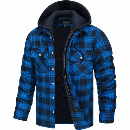 Men's Checked Lined Hooded Jacket