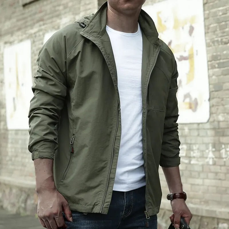 Herren Outdoorjacke Mit Abnehmbarer Kapuze