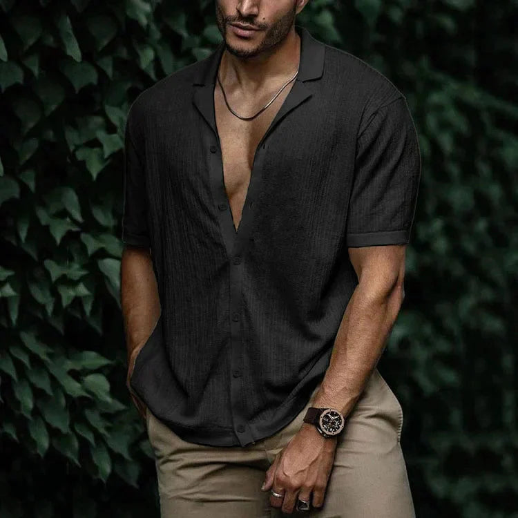 Relaxed-Fit Herren Kurzarmhemd mit lockerer Passform