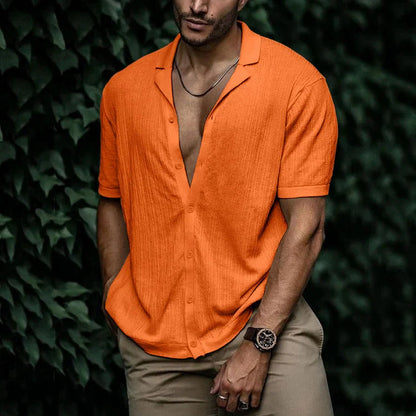 Herren Kurzarmhemd Mit Reverskragen Und Relaxed Fit