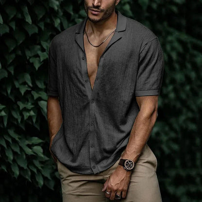 Herren Kurzarmhemd Mit Reverskragen Und Relaxed Fit