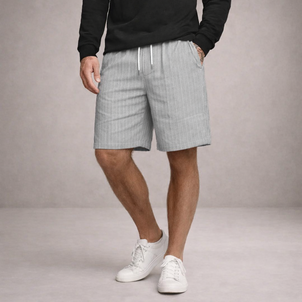 Herren Shorts Gestreift Mit Elastischem Bund