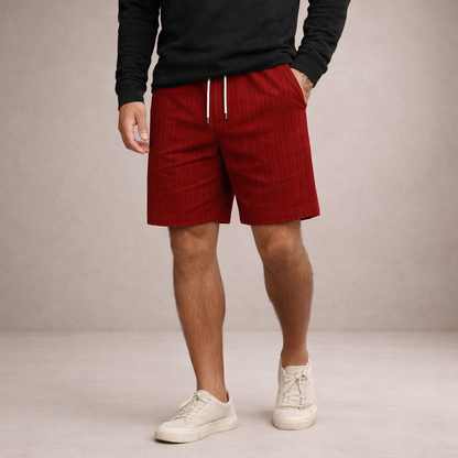 Herren Shorts Gestreift Mit Elastischem Bund