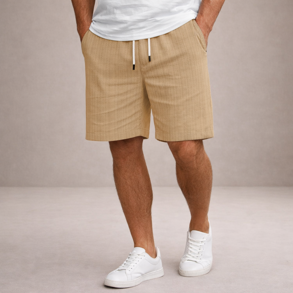 Herren Shorts Gestreift Mit Elastischem Bund