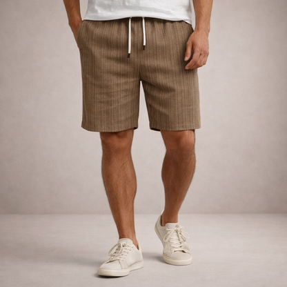 Herren Shorts Gestreift Mit Elastischem Bund
