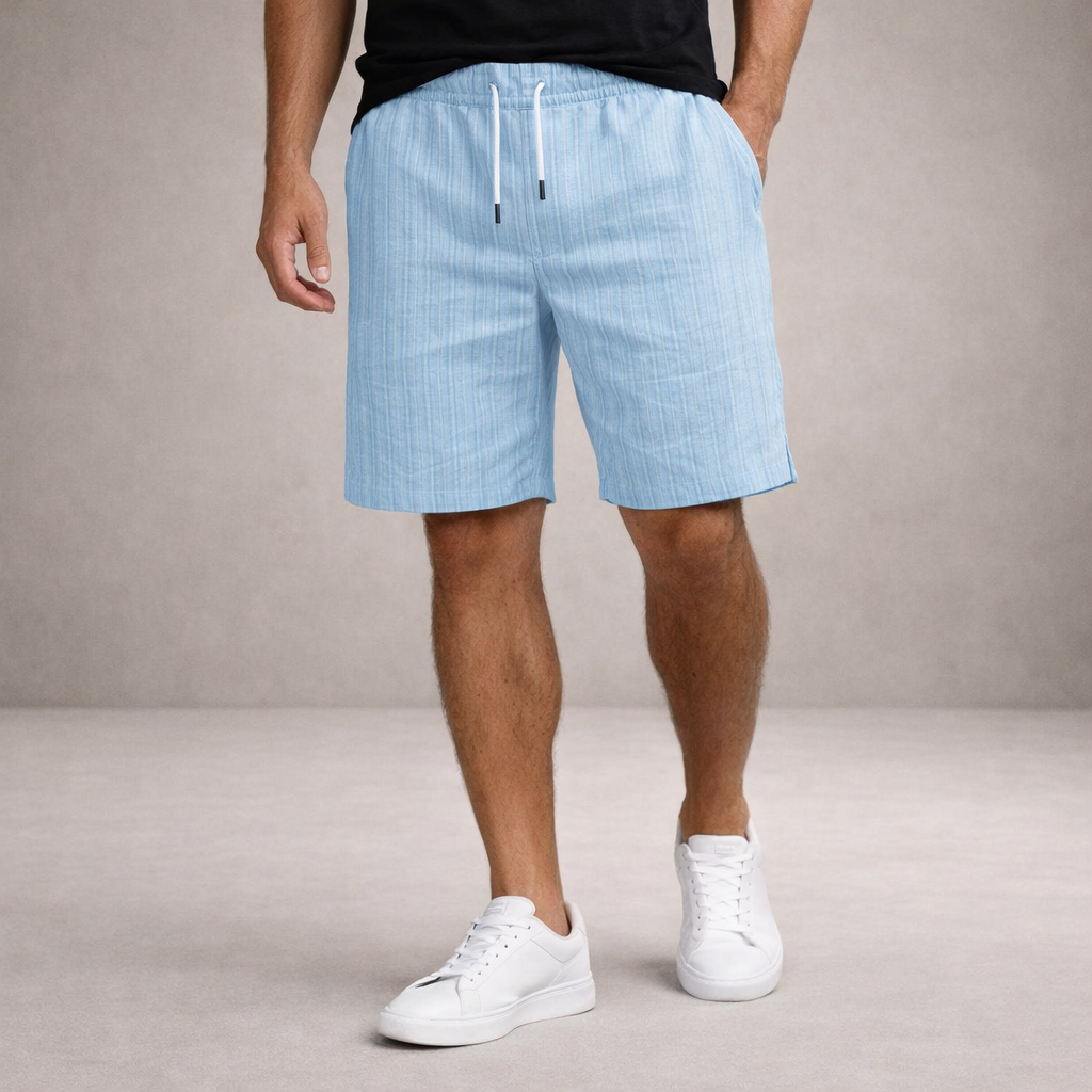 Gestreifte Herren Shorts in lockerer Passform, Seitenansicht