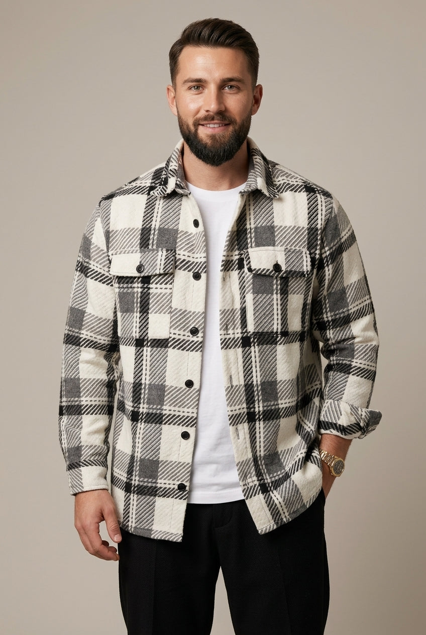 Herren Overshirt Im Karomuster Relaxed Fit