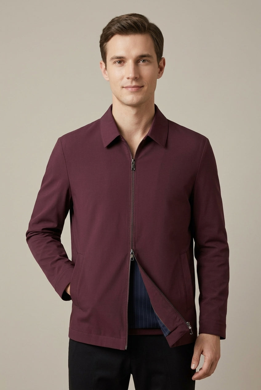 Herrenjacke Mit Kragen Und Schrägen Vordertaschen