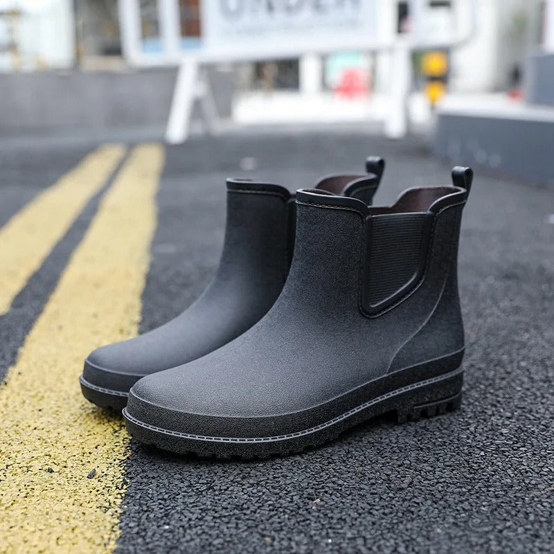 Herren Wasserdichte Gummistiefel Schwarz