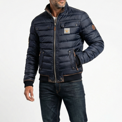 Detailansicht des Stehkragens der Herren-Vintage-Jacke