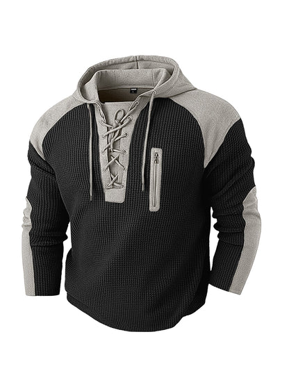 Vorderansicht des Herren-Hoodies mit Kapuze und Regular Fit