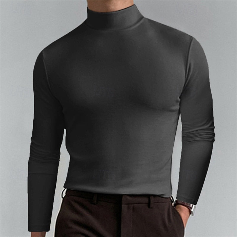 Klassisches Rollkragenshirt Mit Schlanker Passform