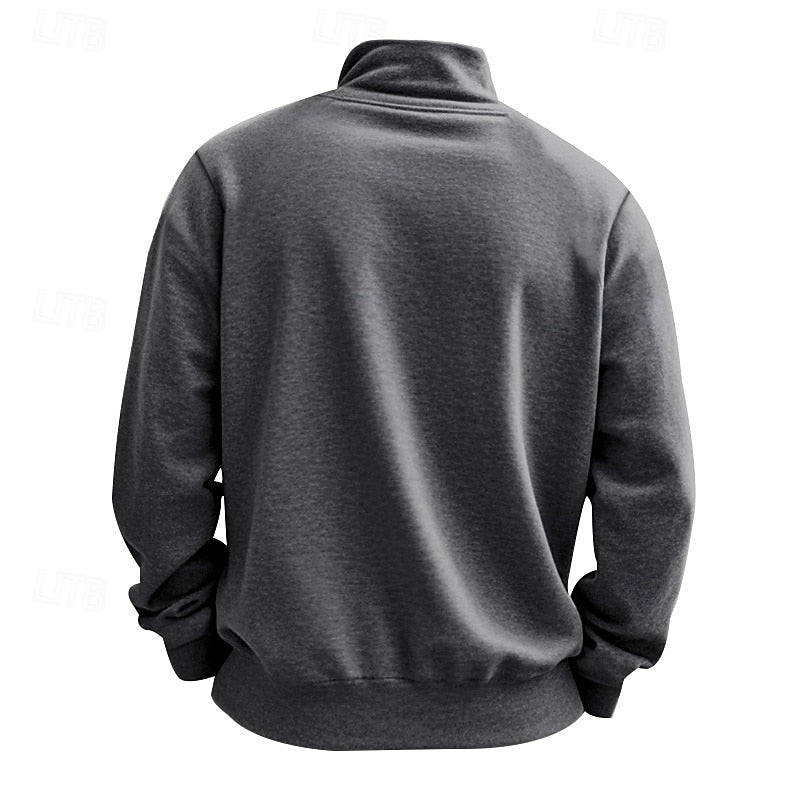 Herrenpullover im Troyer-Stil mit geschlossenem Reißverschluss