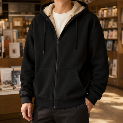 Sherpa Gefütterter Hoodie Mit Reißverschluss