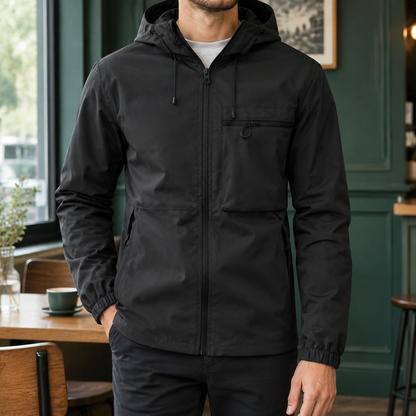 Kapuzenjacke Aus Gewebemischung Mit Reißverschluss