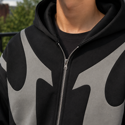 Kontrast-Kapuzenpullover für Herren mit praktischer Kapuze
