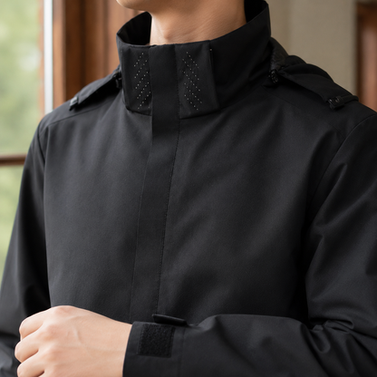 Kapuzenjacke für Herren mit sichtbarer Kapuze und schlichtem Design