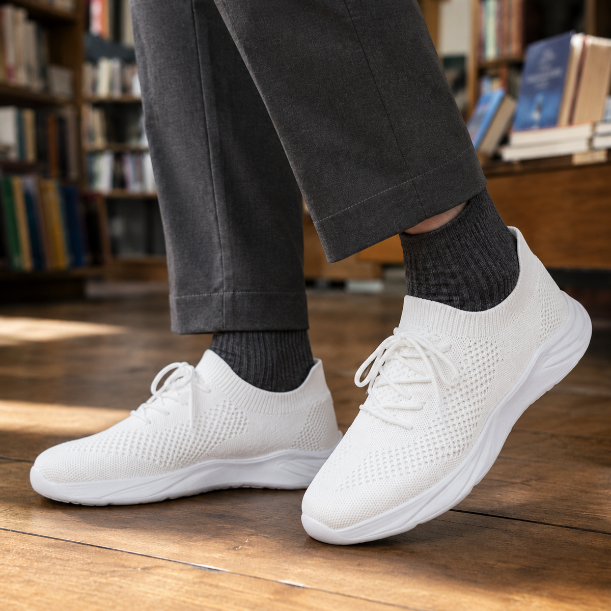 Vorderansicht der leichten Strick-Sneaker