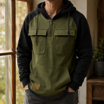 Utility Hoodie Aus Weichem Baumwollmix Grau