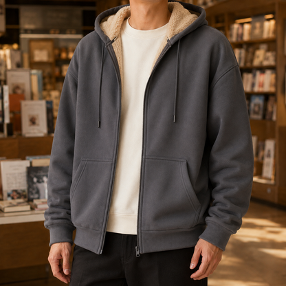 Sherpa Gefütterter Hoodie Mit Reißverschluss