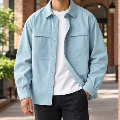 Utility Overshirt in Soft Woven Fabric