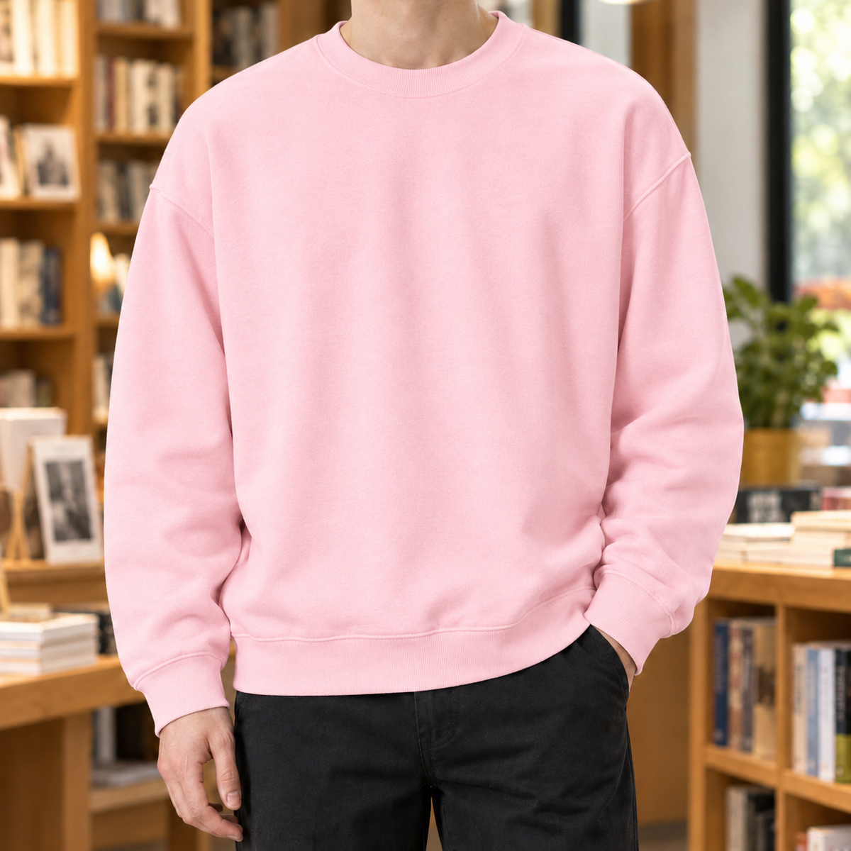 Baumwollmix Pullover Mit Rundhalsausschnitt