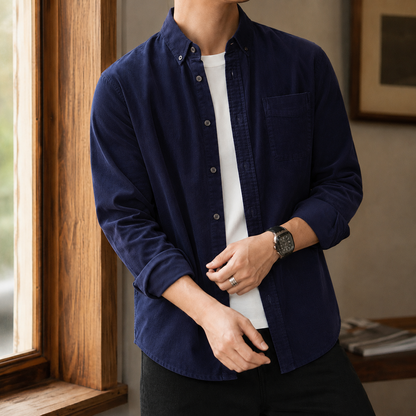 Rückansicht des strukturierten Overshirts für Herren