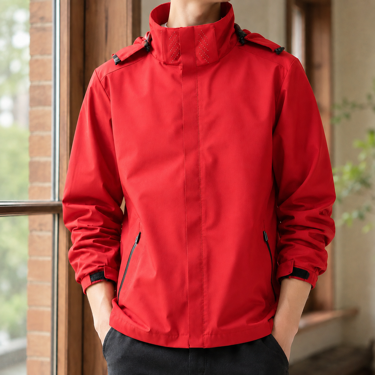 Kapuzenjacke Mit Geradem Schnitt
