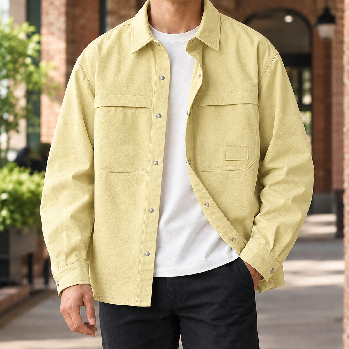 Utility Overshirt in Soft Woven Fabric