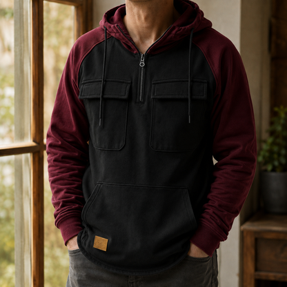 Utility Hoodie Aus Weichem Baumwollmix Grau