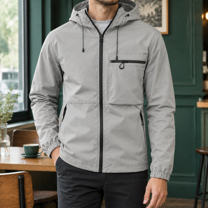 Kapuzenjacke Aus Gewebemischung Mit Reißverschluss